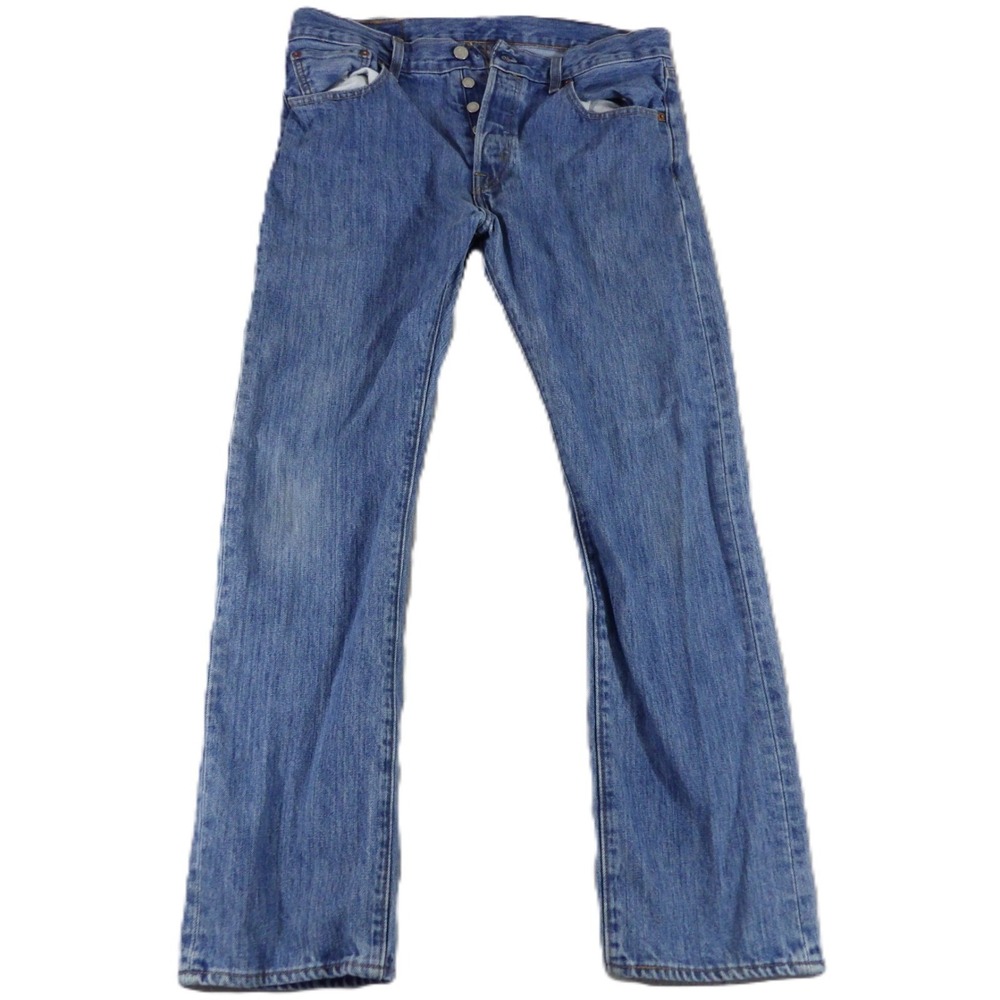Levis 501 Original Jeans‎ Men W32 L30 Blue Denim Button Fly Red Tab Straight Fit